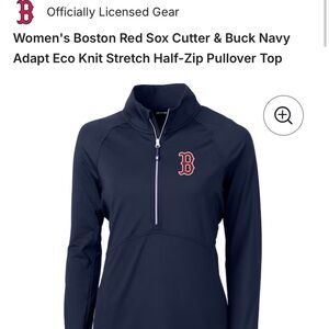 Cutter & Buck Navy Red Sox Half-Zip Pullover